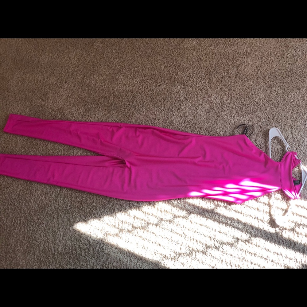 Pink jump suit